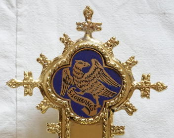 Brass Gothic Processional Crucifix